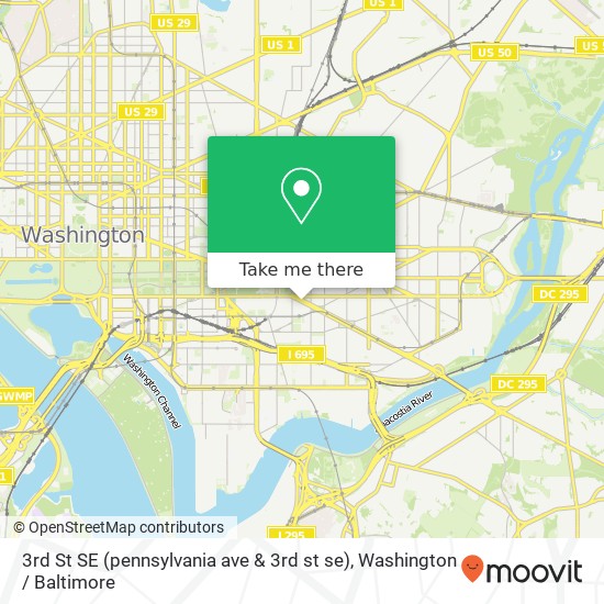 Mapa de 3rd St SE (pennsylvania ave & 3rd st se), Washington, DC 20003