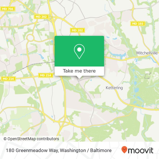 Mapa de 180 Greenmeadow Way, Upper Marlboro, MD 20774