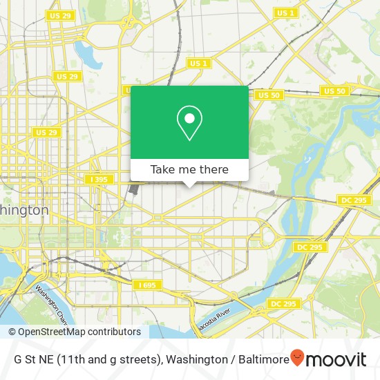 Mapa de G St NE (11th and g streets), Washington, DC 20002