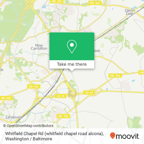 Whitfield Chapel Rd (whitfield chapel road alcona), Lanham, MD 20706 map