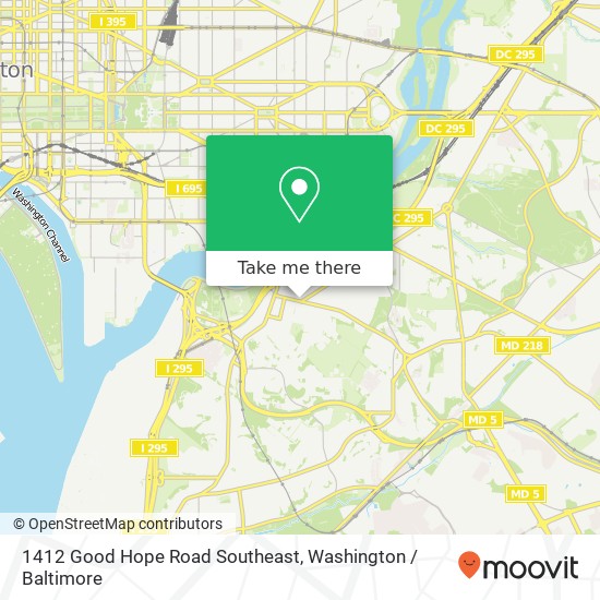 Mapa de 1412 Good Hope Road Southeast