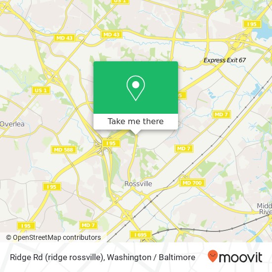 Mapa de Ridge Rd (ridge rossville), Rosedale, MD 21237