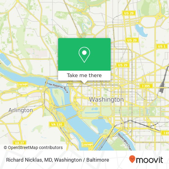 Mapa de Richard Nicklas, MD, 2150 Pennsylvania Ave NW