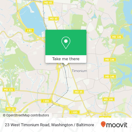 23 West Timonium Road, 23 W Timonium Rd, Lutherville-Timonium, MD 21093, USA map