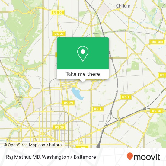 Mapa de Raj Mathur, MD, 106 Irving St NW