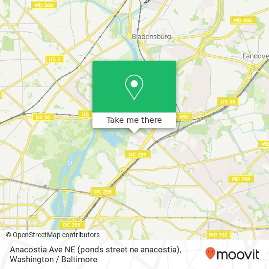 Mapa de Anacostia Ave NE (ponds street ne anacostia), Washington (DC), DC 20019