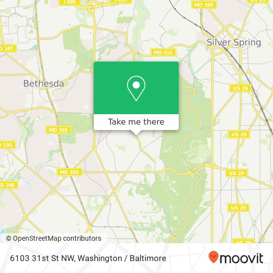 Mapa de 6103 31st St NW, Washington, DC 20015