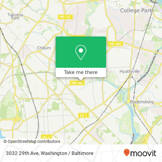 Mapa de 3032 29th Ave, Hyattsville, MD 20782