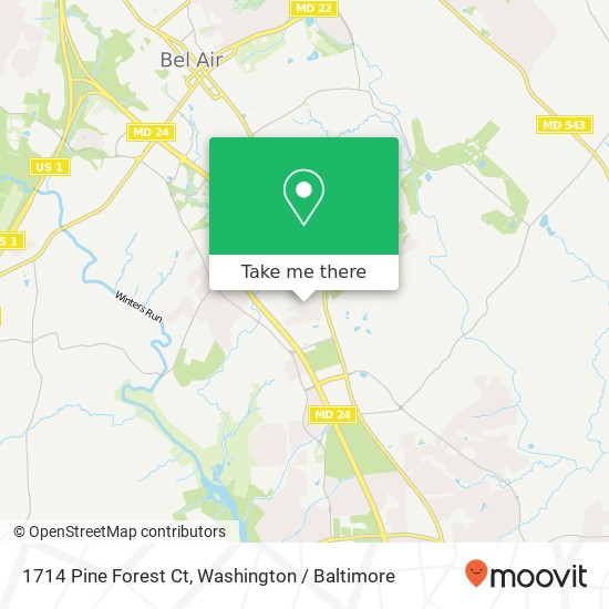 Mapa de 1714 Pine Forest Ct, Bel Air, MD 21014