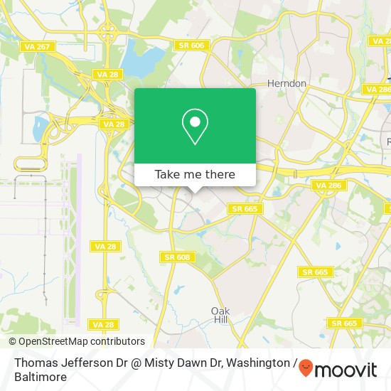 Thomas Jefferson Dr @ Misty Dawn Dr map