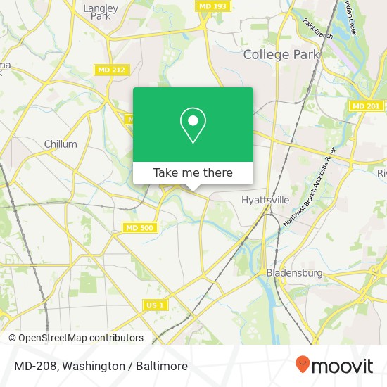 MD-208, Hyattsville, MD 20782 map