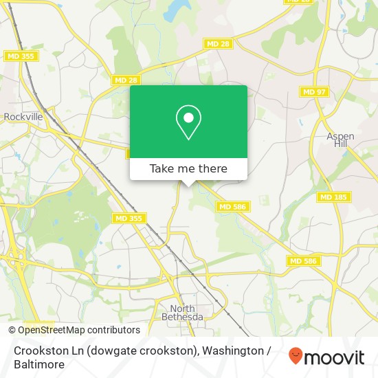 Mapa de Crookston Ln (dowgate crookston), Rockville, MD 20851