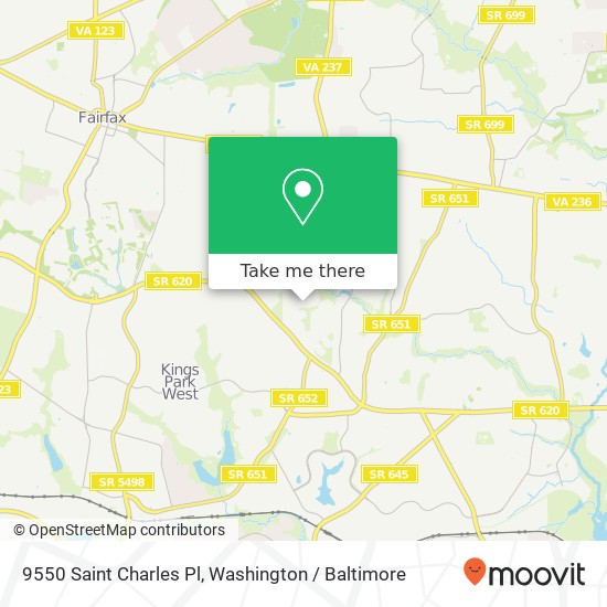 Mapa de 9550 Saint Charles Pl, Fairfax, VA 22032