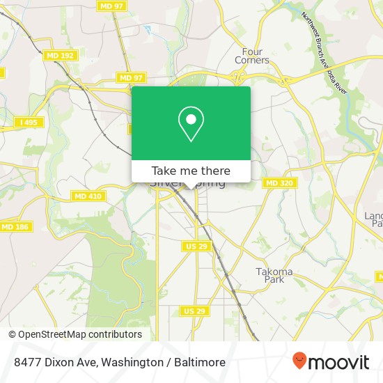 Mapa de 8477 Dixon Ave, Silver Spring, MD 20910