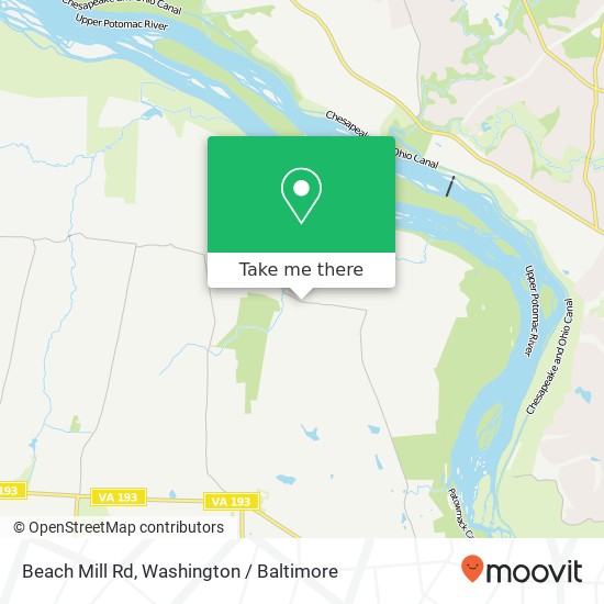 Mapa de Beach Mill Rd, Great Falls, VA 22066