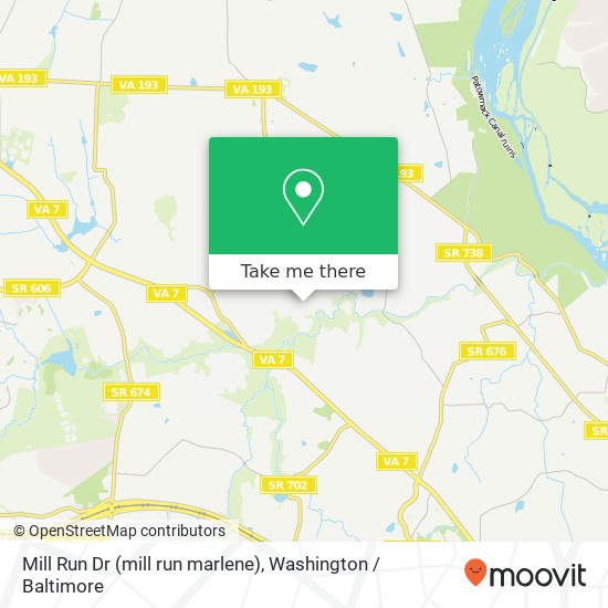 Mapa de Mill Run Dr (mill run marlene), Great Falls, VA 22066