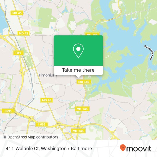 Mapa de 411 Walpole Ct, Lutherville Timonium, MD 21093