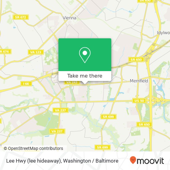 Mapa de Lee Hwy (lee hideaway), Fairfax, VA 22031