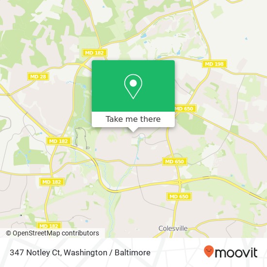 Mapa de 347 Notley Ct, Silver Spring, MD 20905