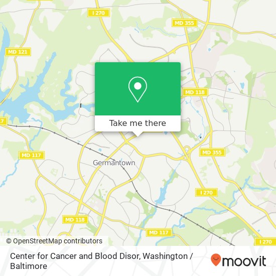 Center for Cancer and Blood Disor, 19735 Germantown Rd map