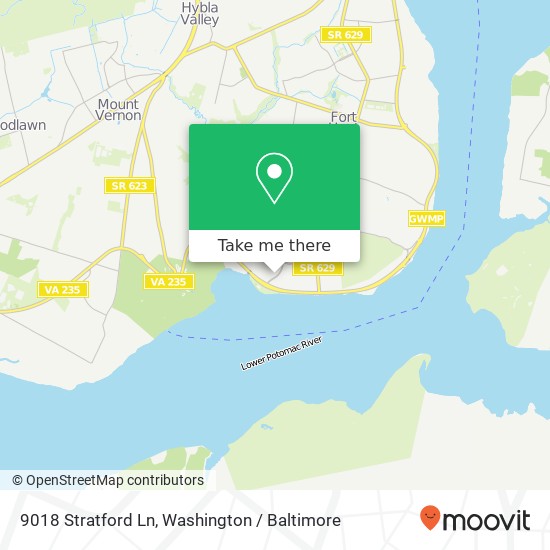 Mapa de 9018 Stratford Ln, Alexandria, VA 22308