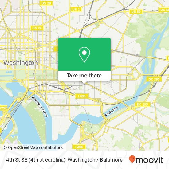Mapa de 4th St SE (4th st carolina), Washington, DC 20003