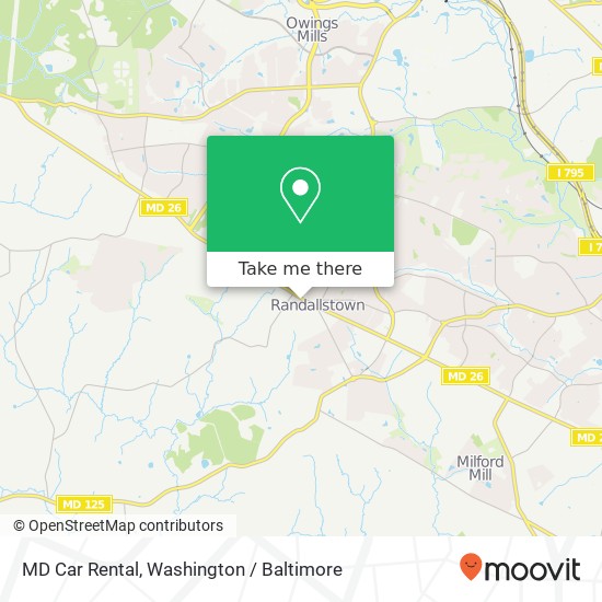 Mapa de MD Car Rental, 9029 Liberty Rd