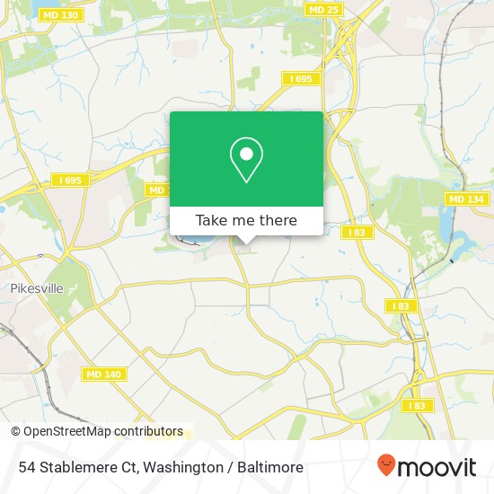 Mapa de 54 Stablemere Ct, Baltimore, MD 21209