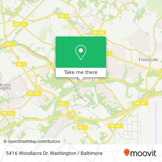 5416 Woodacre Dr, Suitland (SILVER HILL), MD 20746 map