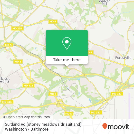 Mapa de Suitland Rd (stoney meadows dr suitland), District Heights, MD 20747