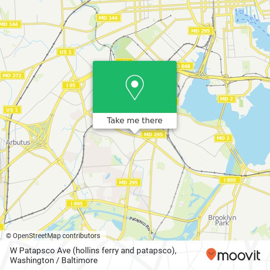 Mapa de W Patapsco Ave (hollins ferry and patapsco), Baltimore, MD 21230