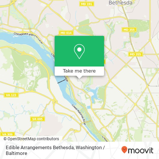 Mapa de Edible Arrangements Bethesda, 4701 Sangamore Rd