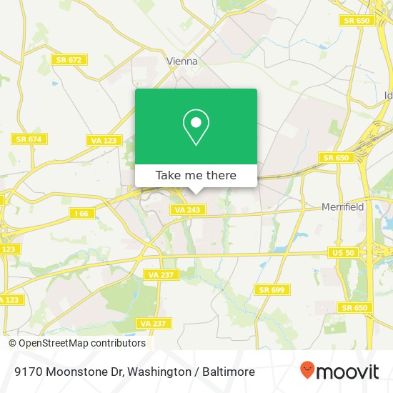 Mapa de 9170 Moonstone Dr, Fairfax, VA 22031