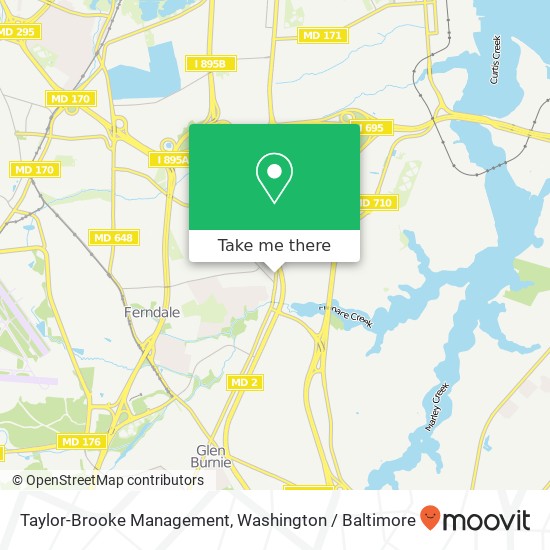 Mapa de Taylor-Brooke Management, 1410 Crain Hwy N