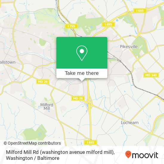 Mapa de Milford Mill Rd (washington avenue milford mill), Windsor Mill, MD 21244