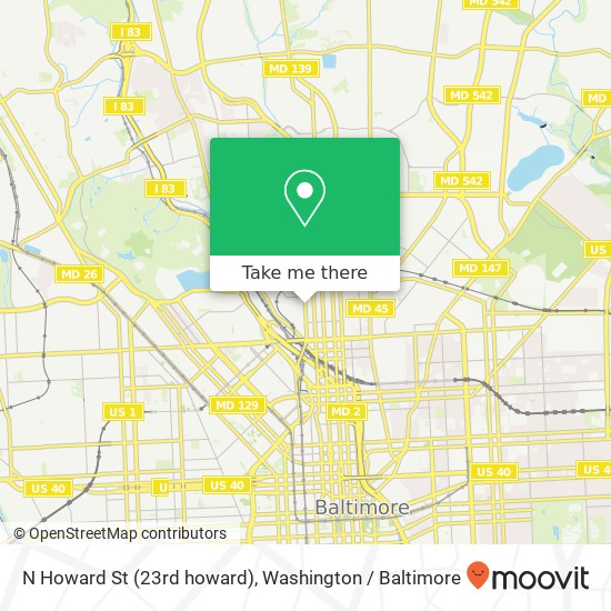 Mapa de N Howard St (23rd howard), Baltimore, MD 21218