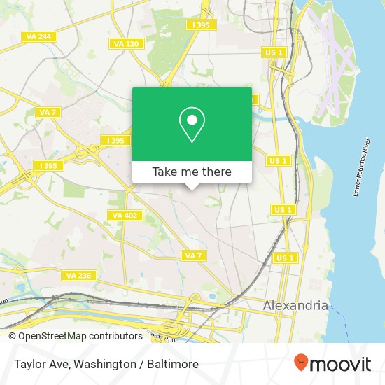 Mapa de Taylor Ave, Alexandria, VA 22302