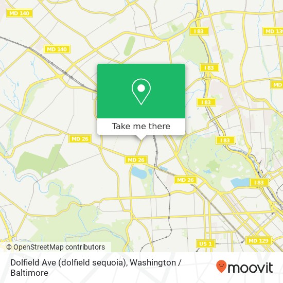 Mapa de Dolfield Ave (dolfield sequoia), Baltimore, MD 21215