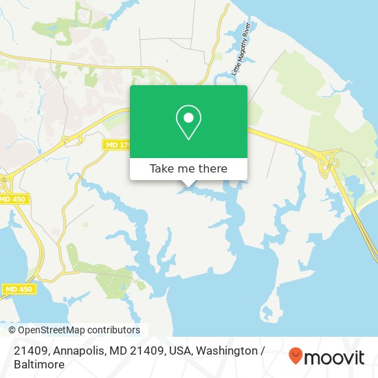 Mapa de 21409, Annapolis, MD 21409, USA