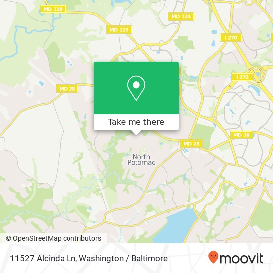 Mapa de 11527 Alcinda Ln, Gaithersburg, MD 20878