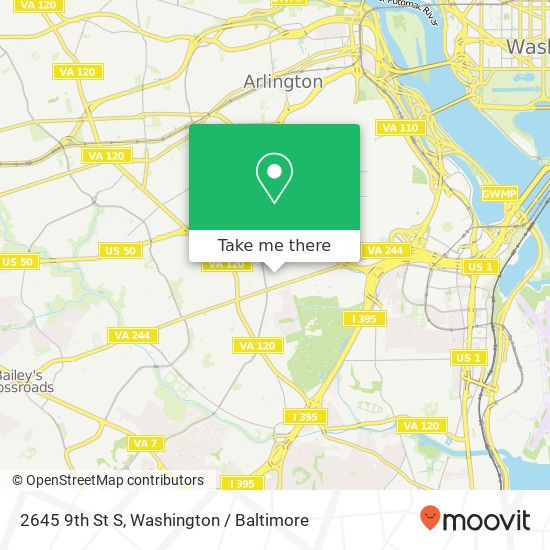 Mapa de 2645 9th St S, Arlington, VA 22204