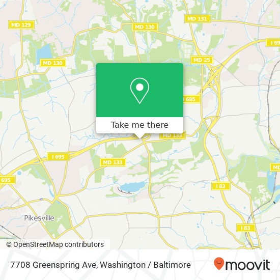 Mapa de 7708 Greenspring Ave, Pikesville, MD 21208