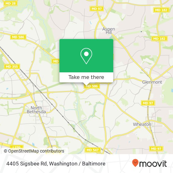 Mapa de 4405 Sigsbee Rd, Silver Spring, MD 20906