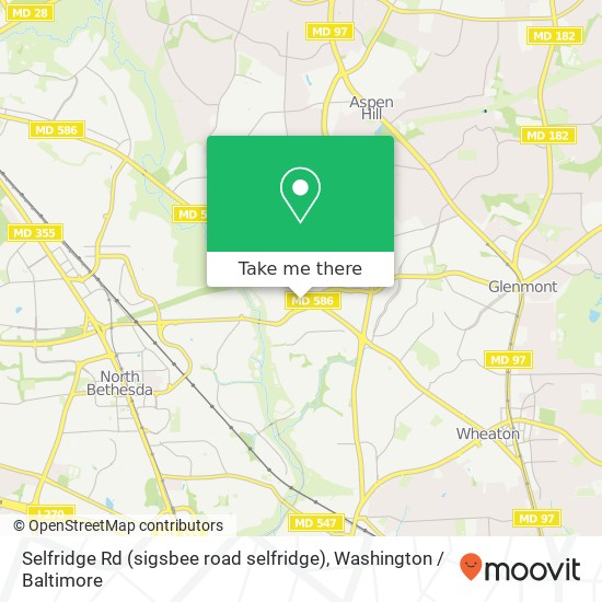 Mapa de Selfridge Rd (sigsbee road selfridge), Silver Spring, MD 20906