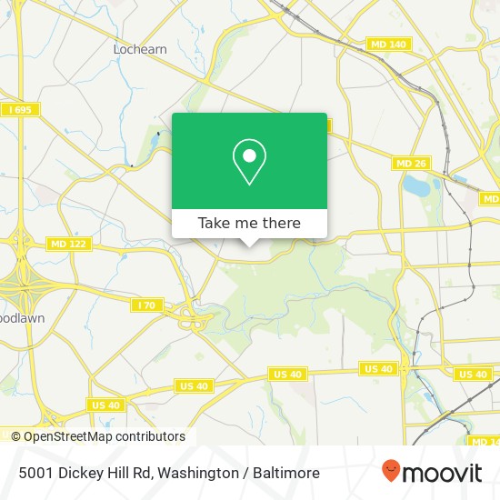 Mapa de 5001 Dickey Hill Rd, Gwynn Oak, MD 21207