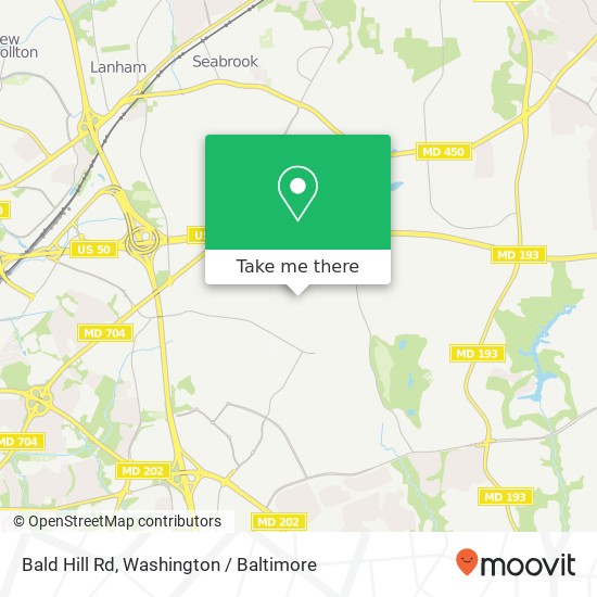 Mapa de Bald Hill Rd, Bowie, MD 20721