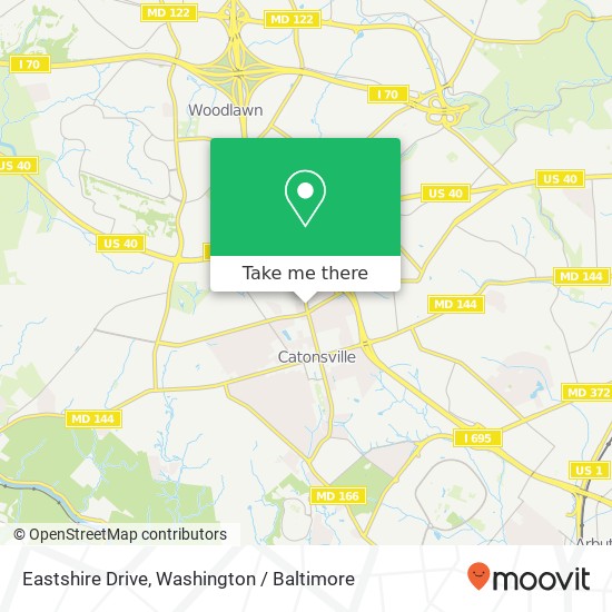 Mapa de Eastshire Drive, Eastshire Dr, Catonsville, MD 21228, USA