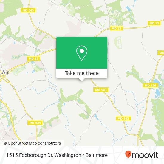 Mapa de 1515 Foxborough Dr, Bel Air, MD 21015