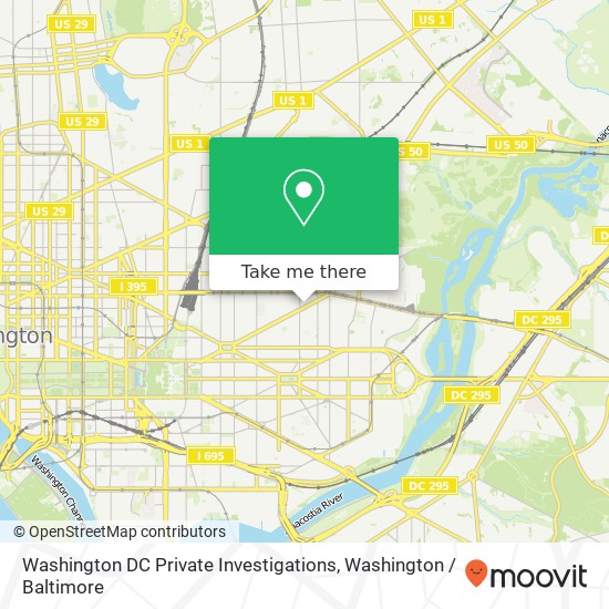 Mapa de Washington DC Private Investigations, 1322 Maryland Ave NE