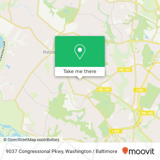 Mapa de 9037 Congressional Pkwy, Potomac, MD 20854